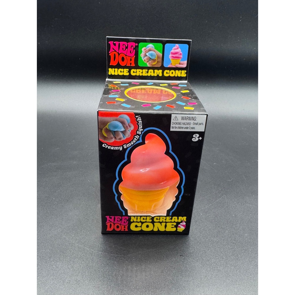 Schylling NeeDoh Nice Cream Cone Squishy Fidget Toy Pink Orange 26028NAB